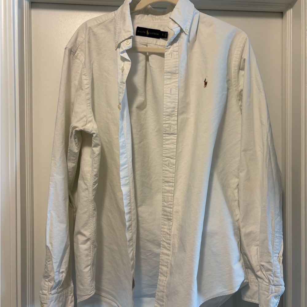 Polo by Ralph Lauren Men's Long Sleeve White Classic Oxford Shirt